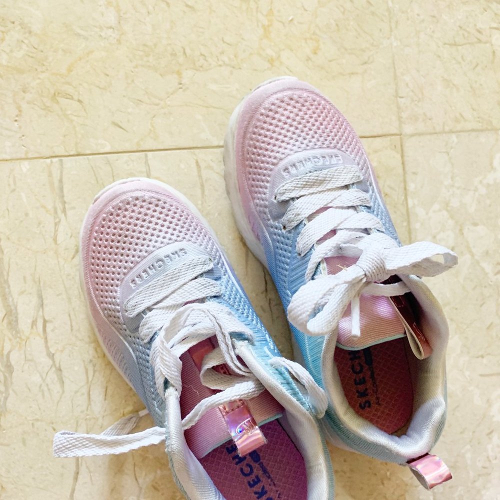 Kids girls Sketcher Sneaker lace up shoes 12.5